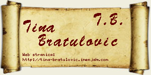 Tina Bratulović vizit kartica